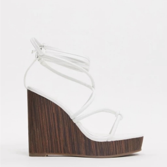 ASOS Square Toe Strappy Platform Wedges - Picture 4 of 4